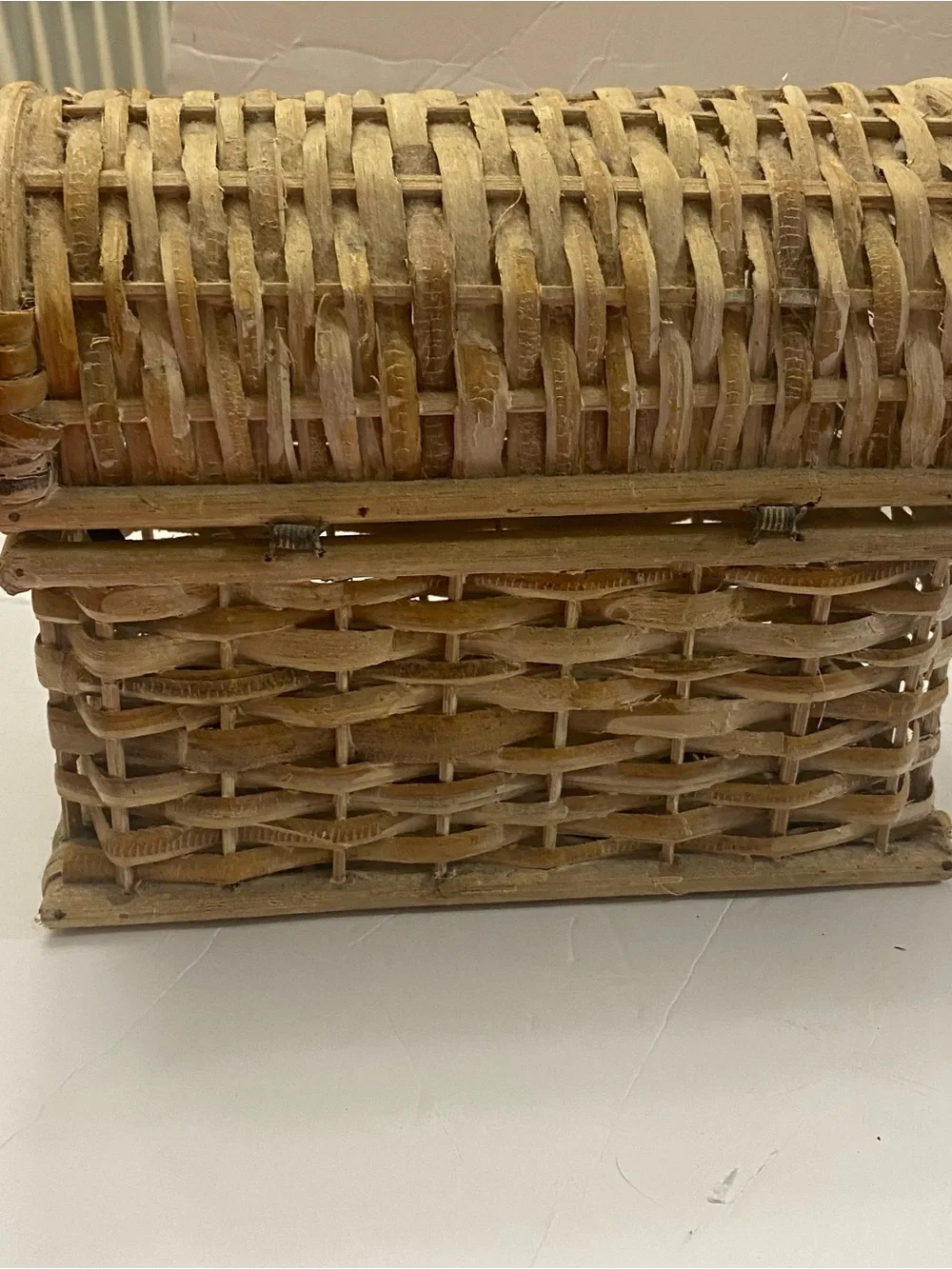Natural Woven Rattan Storage Basket - Tan chest hand made hinges collection